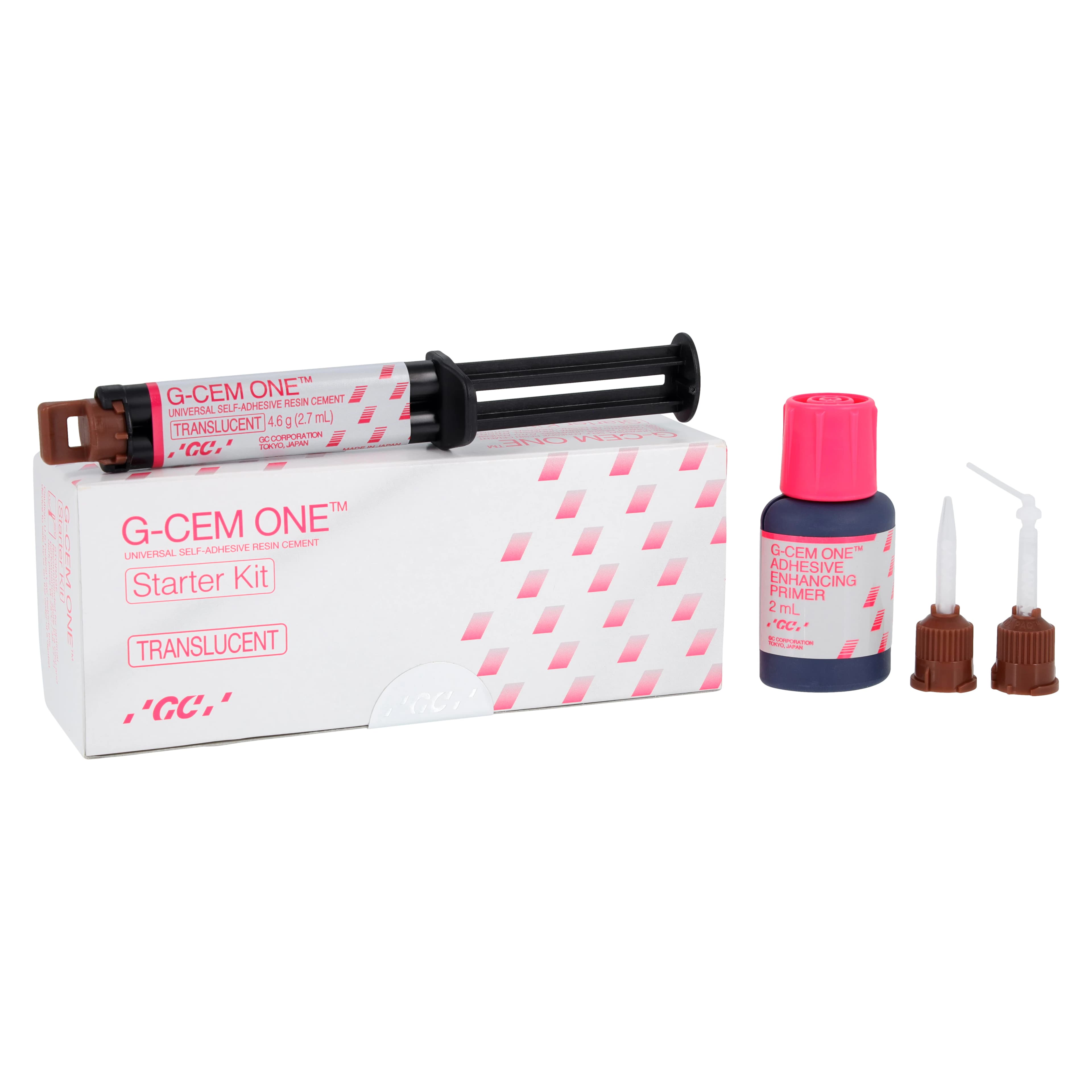 G-CEM ONE Universal Resin Cement Starter Kit, Translucent, 4.6 g Syringe with Tips and Adhesive Enhancing Primer, 013671 thumbnail 2