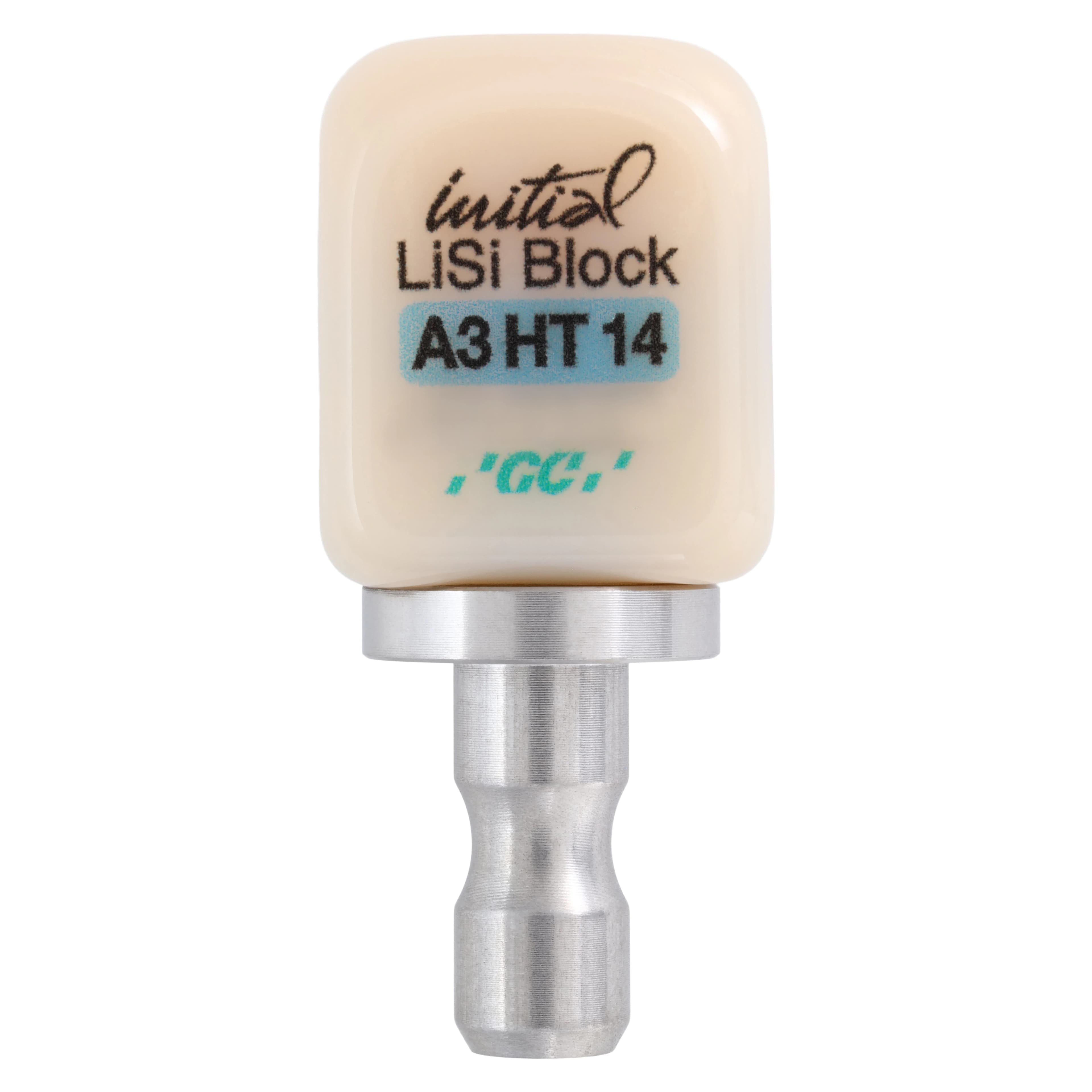 GC Initial LiSi Block 14 CEREC High Translucency Shade A3, 5/Box - Initial LiSi Block 14 CEREC A3 HT (5) - Image 1