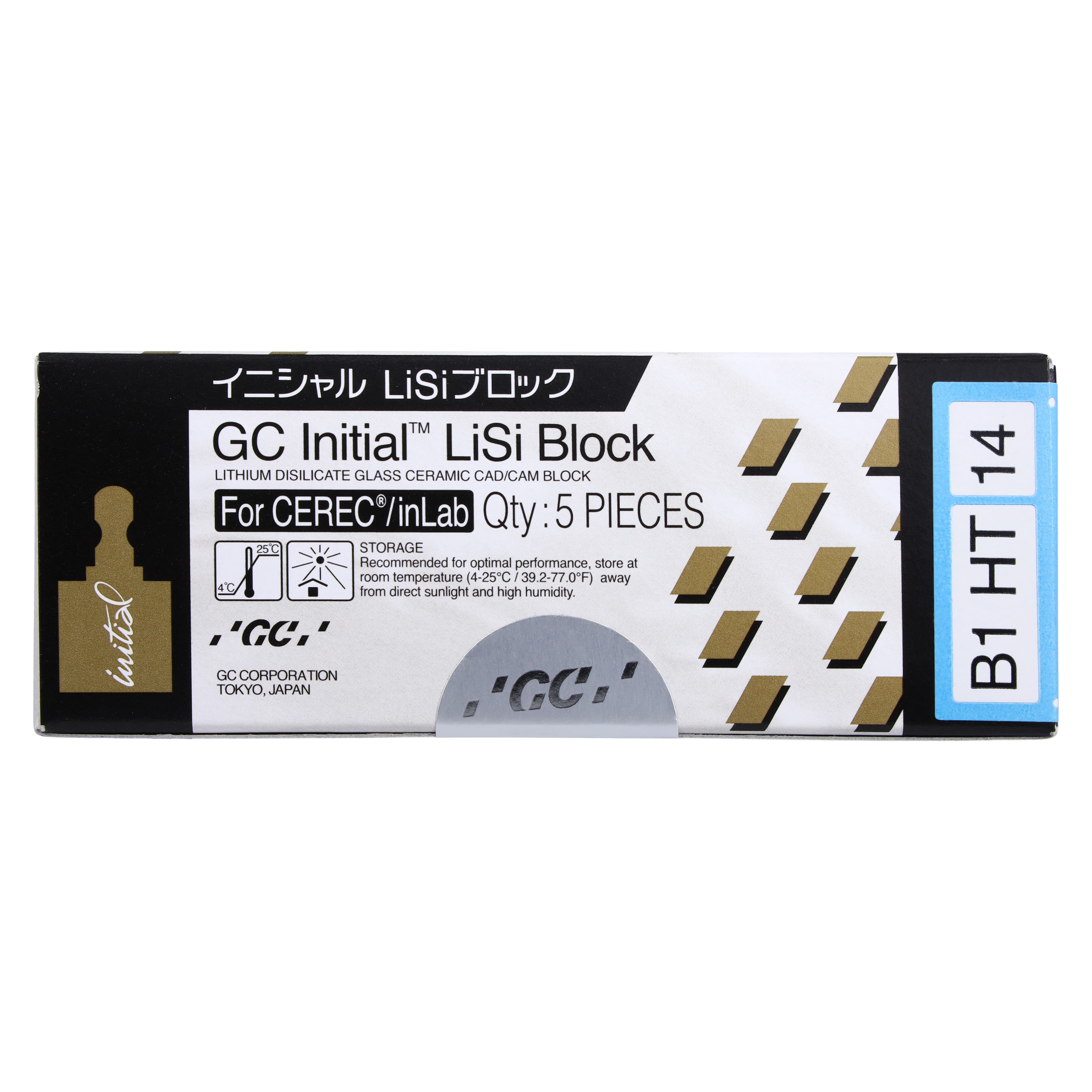 GC Initial LiSi Block 14 CEREC B1 HT, Lithium Disilicate CAD/CAM Milling Block, 5/Box thumbnail 3