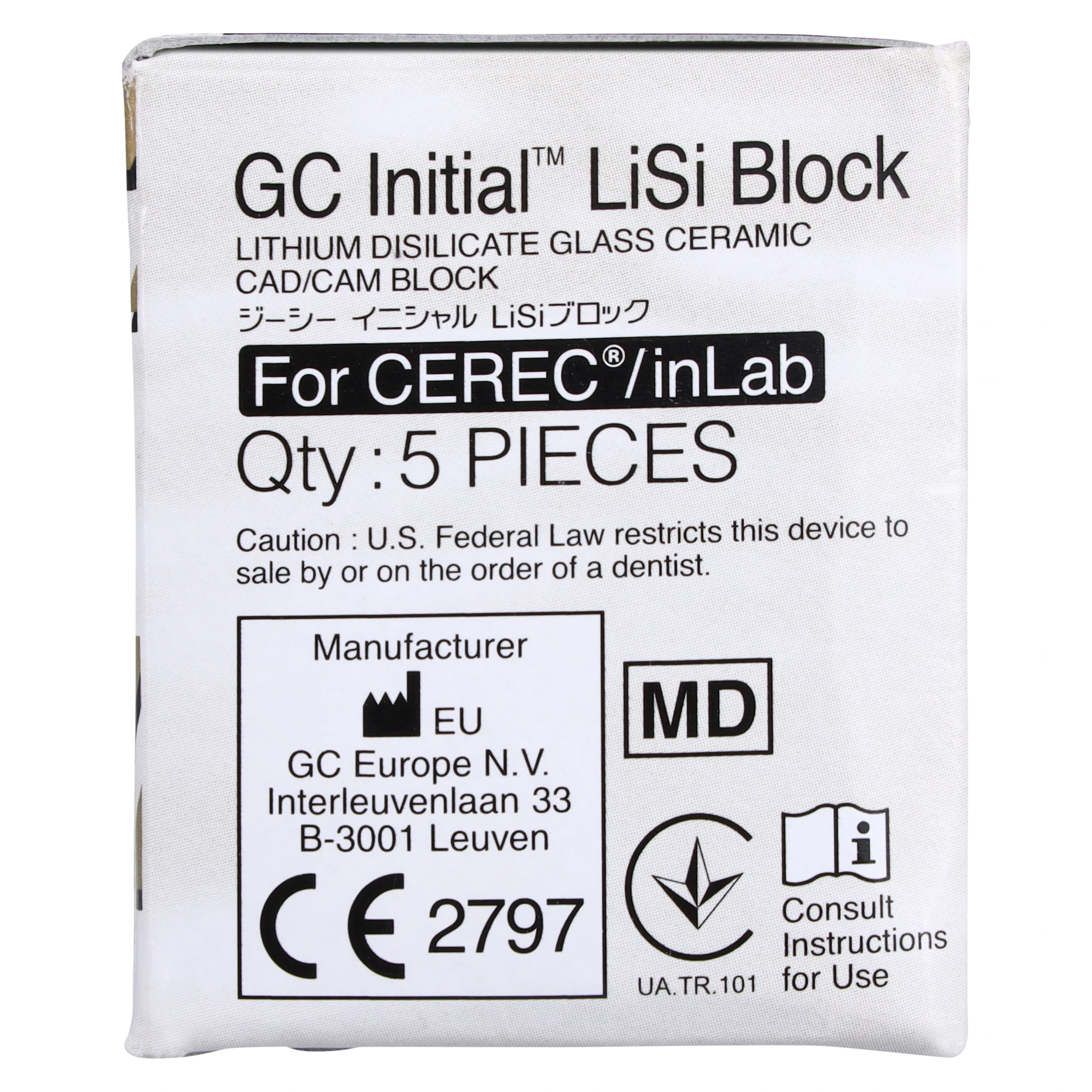 GC Initial LiSi Block 14 CEREC A1 LT, Lithium Disilicate CAD/CAM Milling Block, 5/Box thumbnail 5