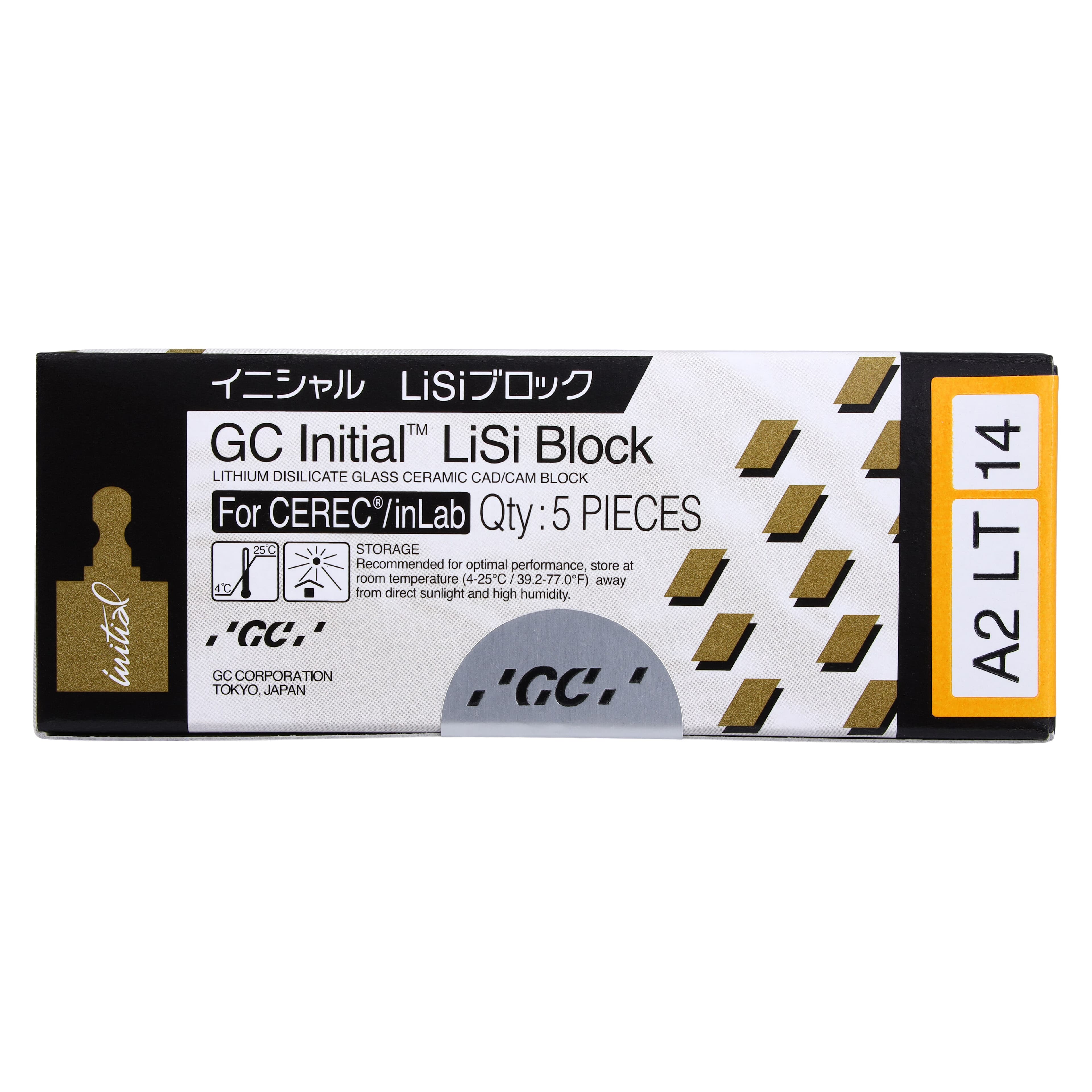 GC Initial LiSi Block 14 CEREC A2 LT, Low Translucency, 5/Box thumbnail 3