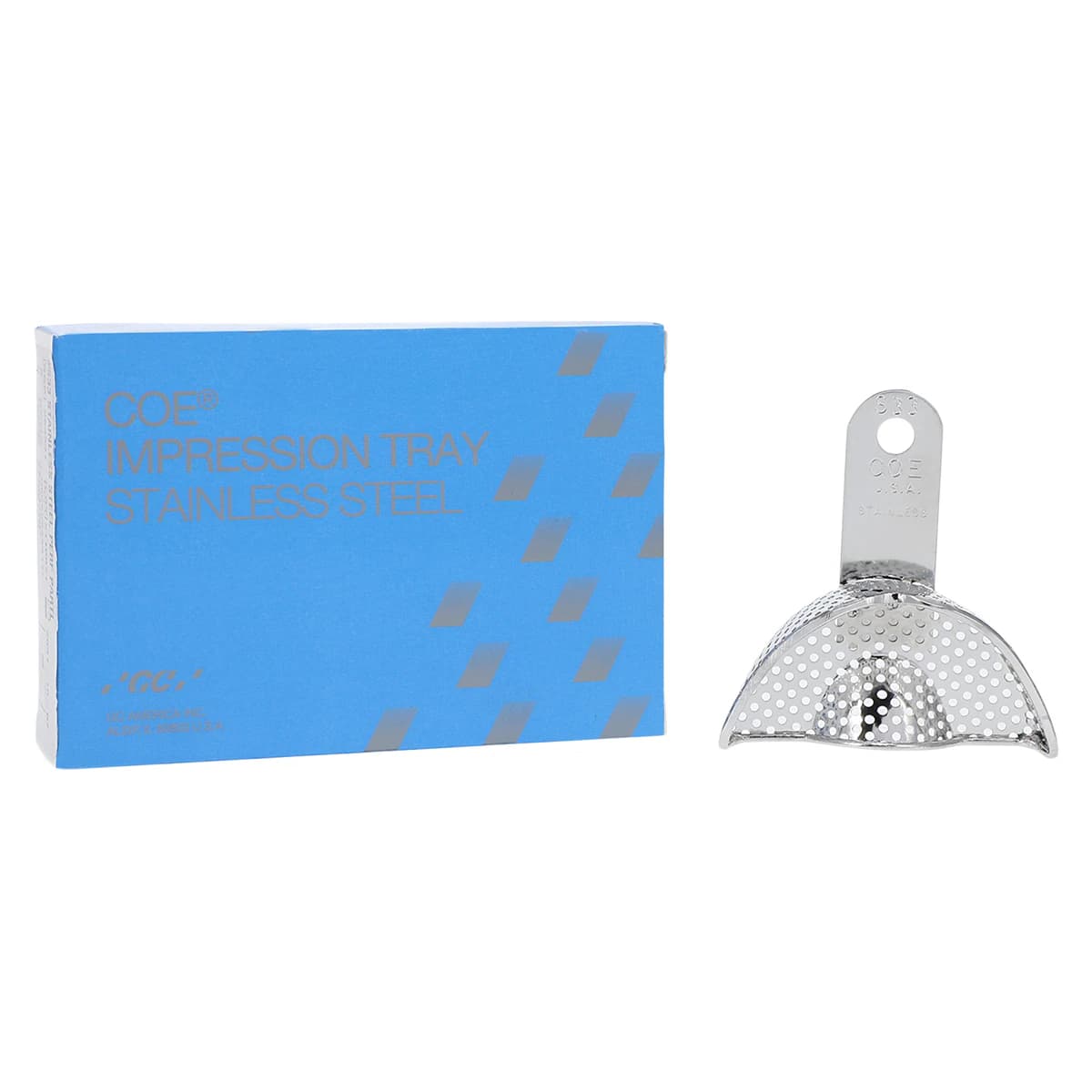 COE Stainless Steel Partial Perforated Impression Tray #S33, Anterior Upper, 1/Pkg, 264331 - Stainless Steel Partial Perforated Tray - Tray #S33 Individual Partials (Anterior Upper) GC America 264331 - Image 1