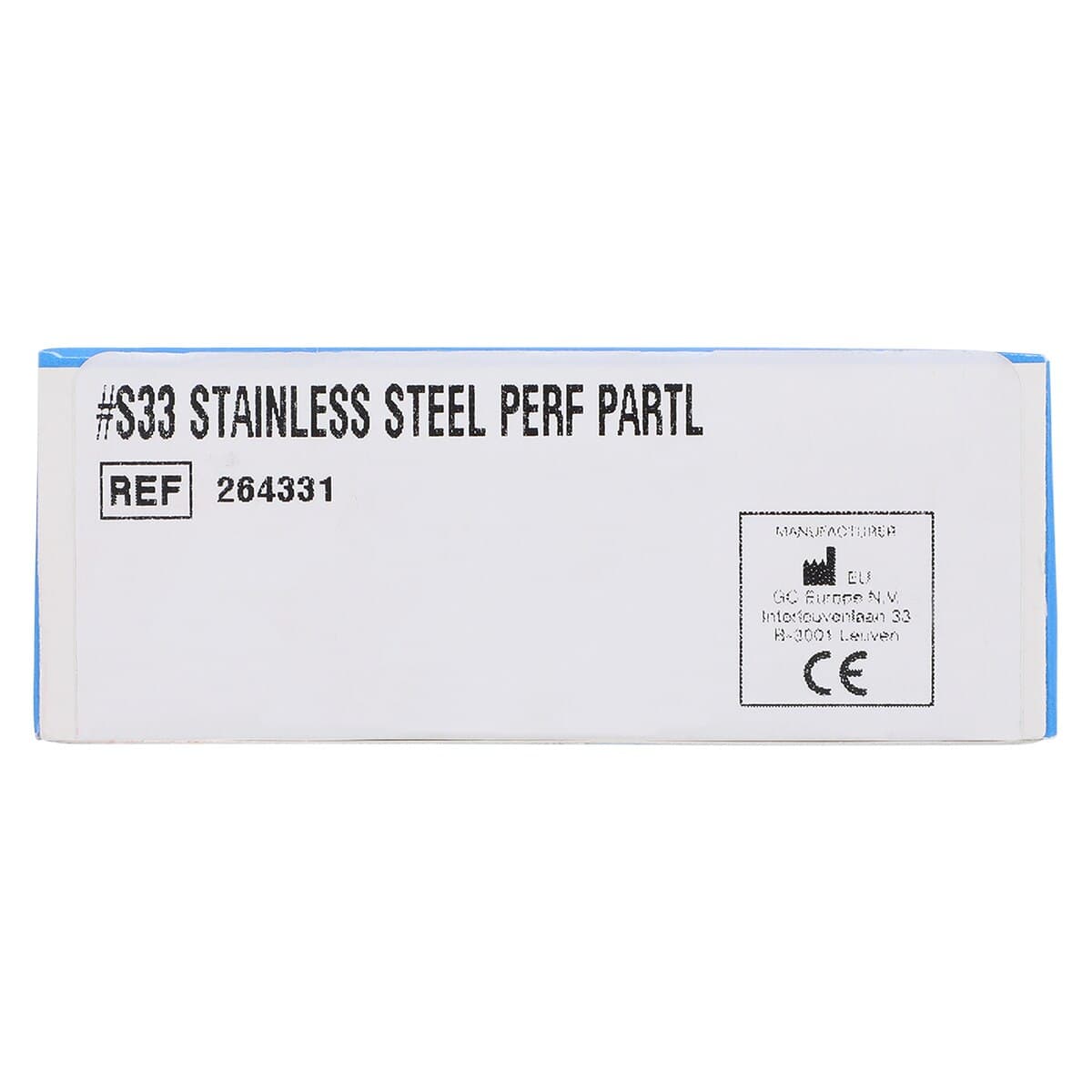 COE Stainless Steel Partial Perforated Impression Tray #S33, Anterior Upper, 1/Pkg, 264331 thumbnail 5