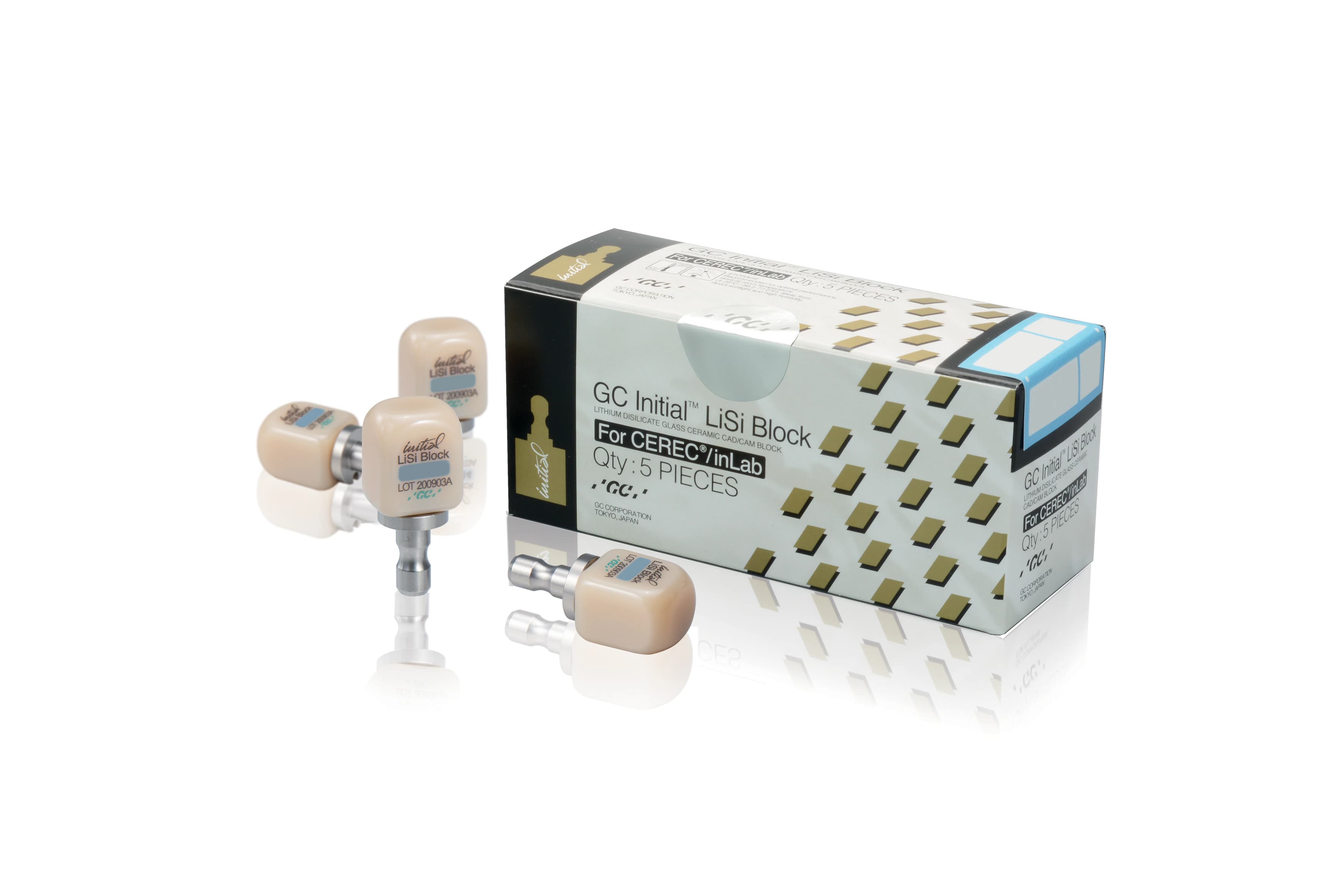 GC Initial LiSi Block 14 CEREC A3.5 High Translucency, 5/Box - Initial LiSi Block 14 CEREC A3.5 HT (5) - Image 1