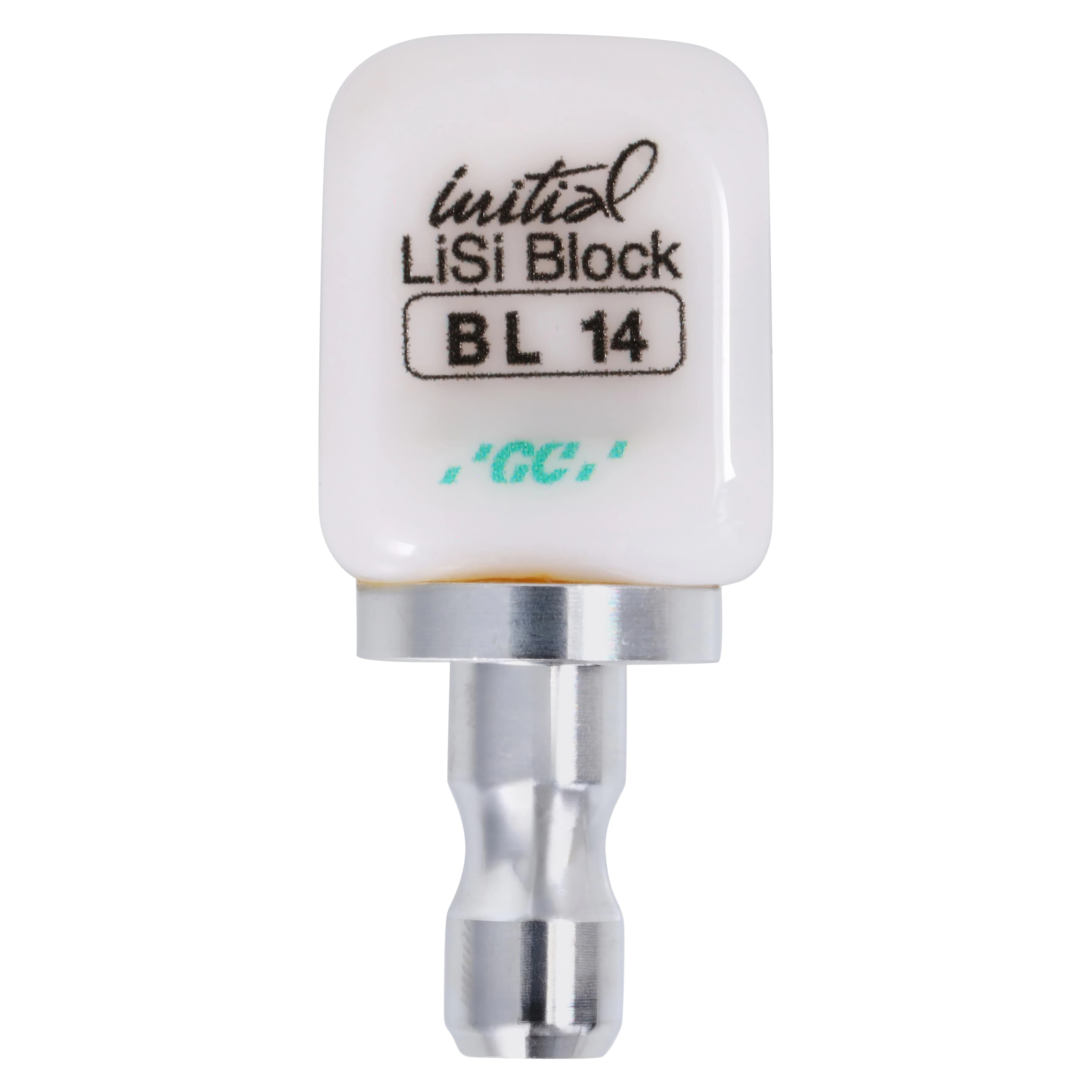 GC Initial LiSi Block Size 14 for CEREC, Shade Bleach, Lithium Disilicate CAD/CAM Block, 5/Box - Initial LiSi Block 14 CEREC BL (5) - Image 1
