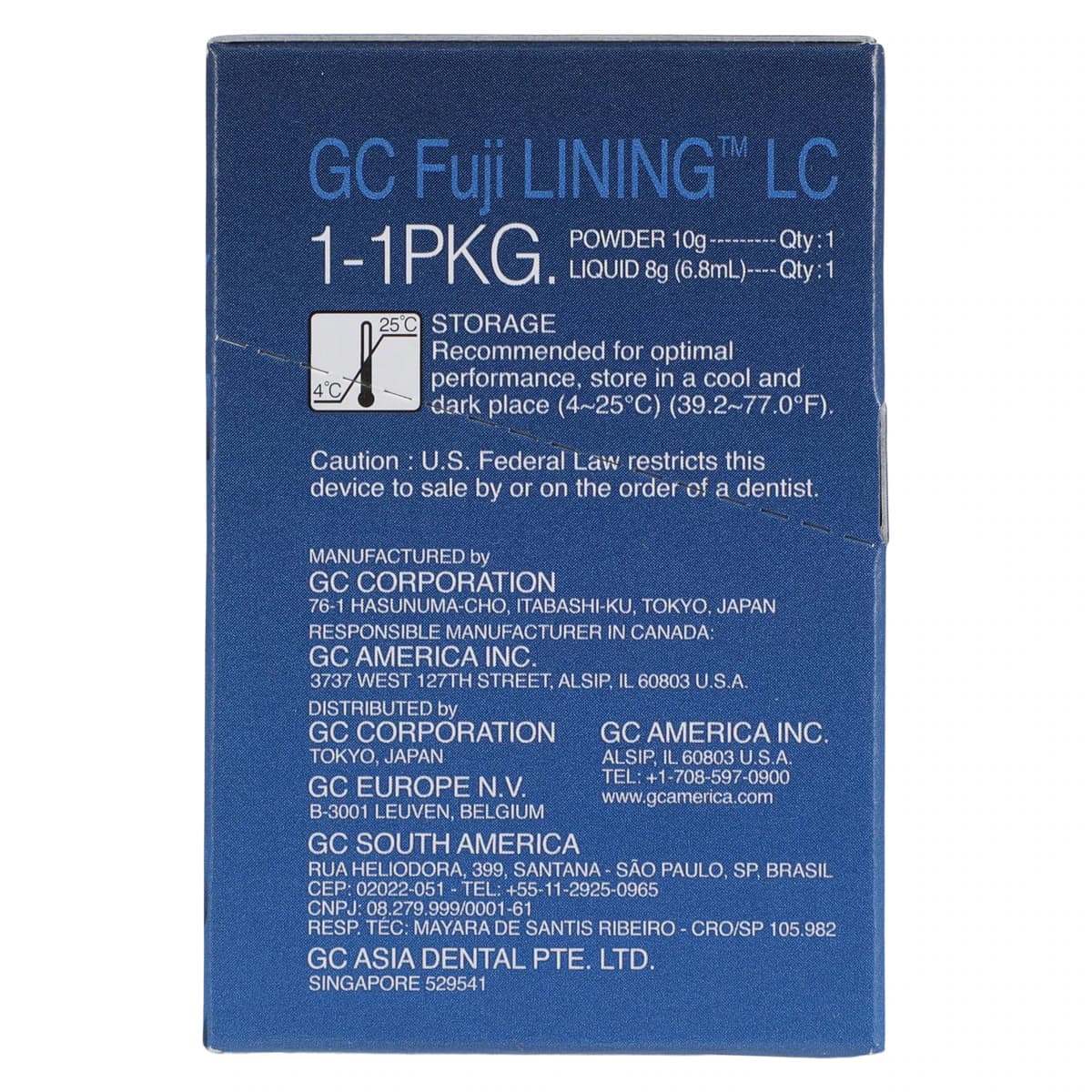 GC Fuji Lining LC Light-Cured Glass Ionomer Liner/Base, 1:1 Intro Package (10 g Powder, 6.8 ml Liquid, Mixing Pad & Spatula), 000021 thumbnail 3