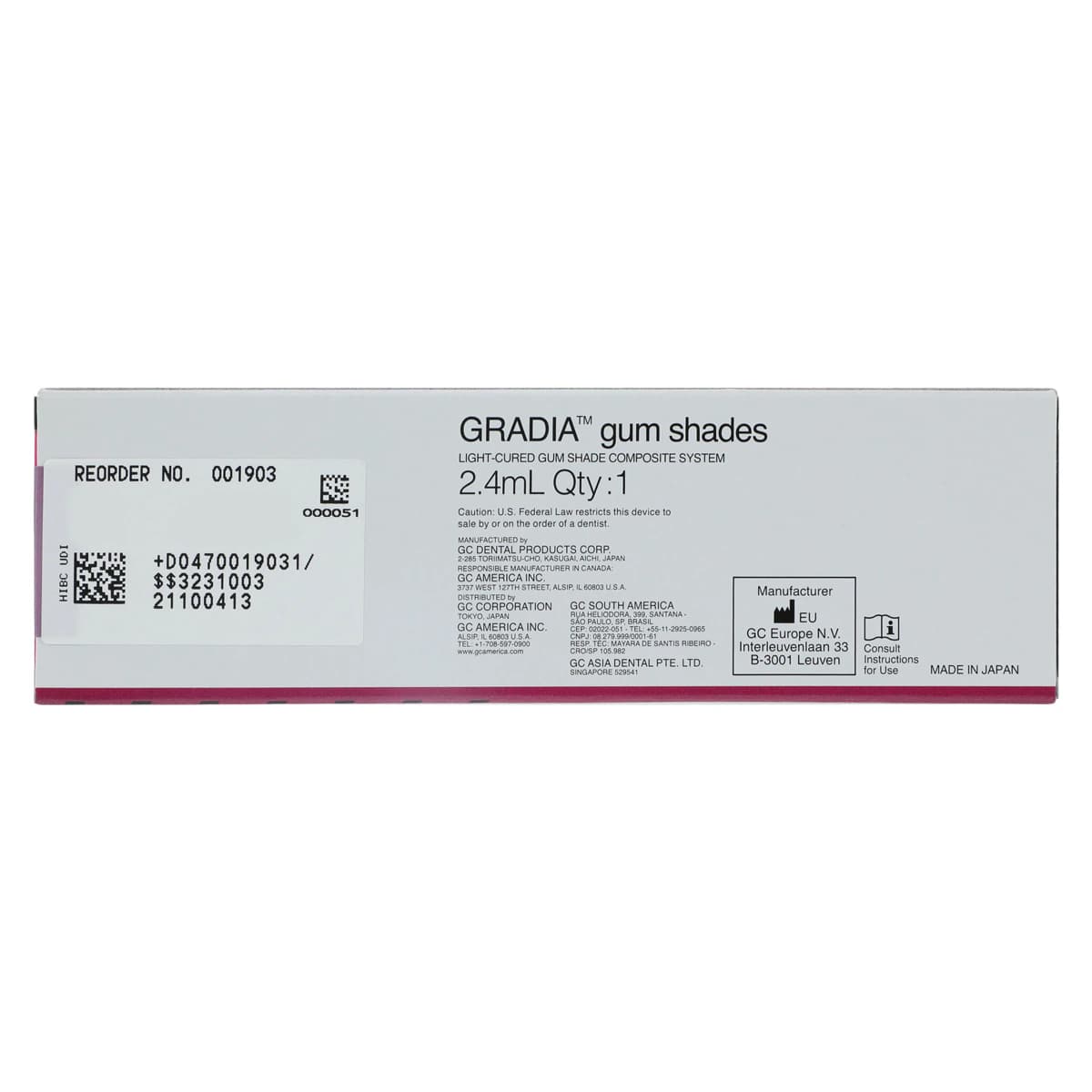 GC Gradia Gum Modifier GM34, 2.4 mL Syringe, Light Cure Composite, Each thumbnail 9