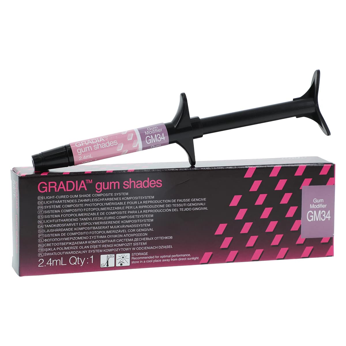 GC Gradia Gum Modifier GM34, 2.4 mL Syringe, Light Cure Composite, Each thumbnail 2