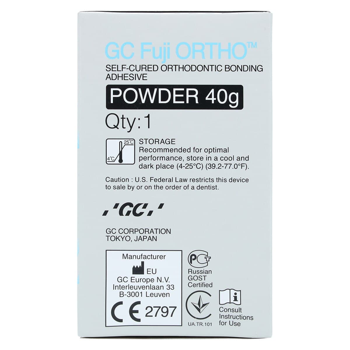 GC Fuji ORTHO Self-Cure Resin Reinforced Glass Ionomer Orthodontic Cement Powder Refill, 40 g, #000209 thumbnail 9