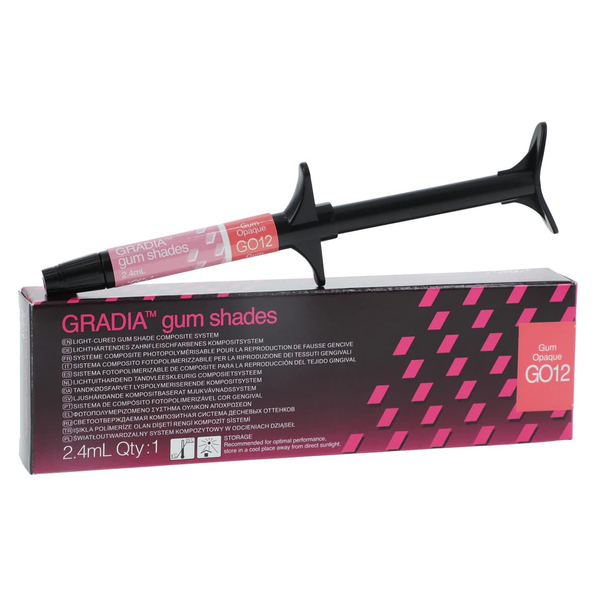 Gradia Gum Opaque GO12 Light-Curing Gingival Composite, 2.4 mL Syringe Refill, 001891 - Gradia® Indirect Restoration System 2.4 mL Syringe Gum GO12 Each - Image 1