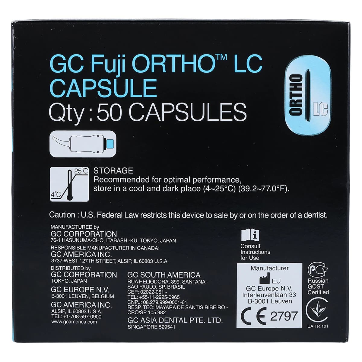 GC Fuji Ortho LC Light-Cure Resin Reinforced Glass Ionomer Orthodontic Cement, Capsule Refill, 50/Pk, 439450 thumbnail 4