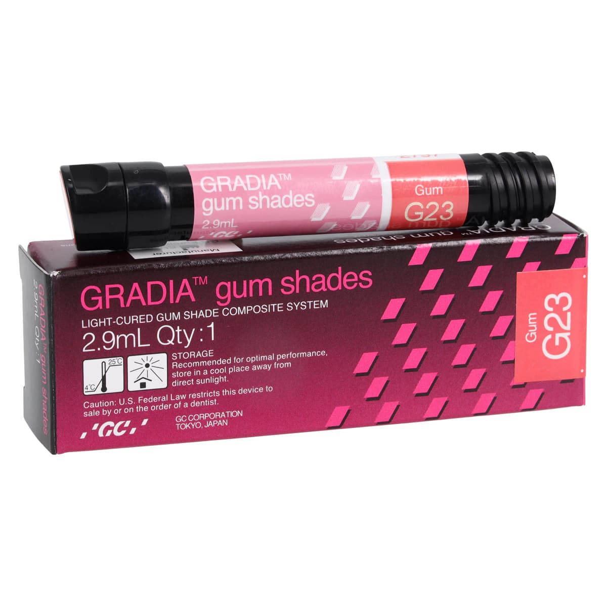 GC Gradia Gum Light-Cure Indirect Composite, Shade G23, 2.9 mL Syringe Refill - Gradia® Indirect Restoration System 2.9 mL Syringe Gum G23 Each - Image 1