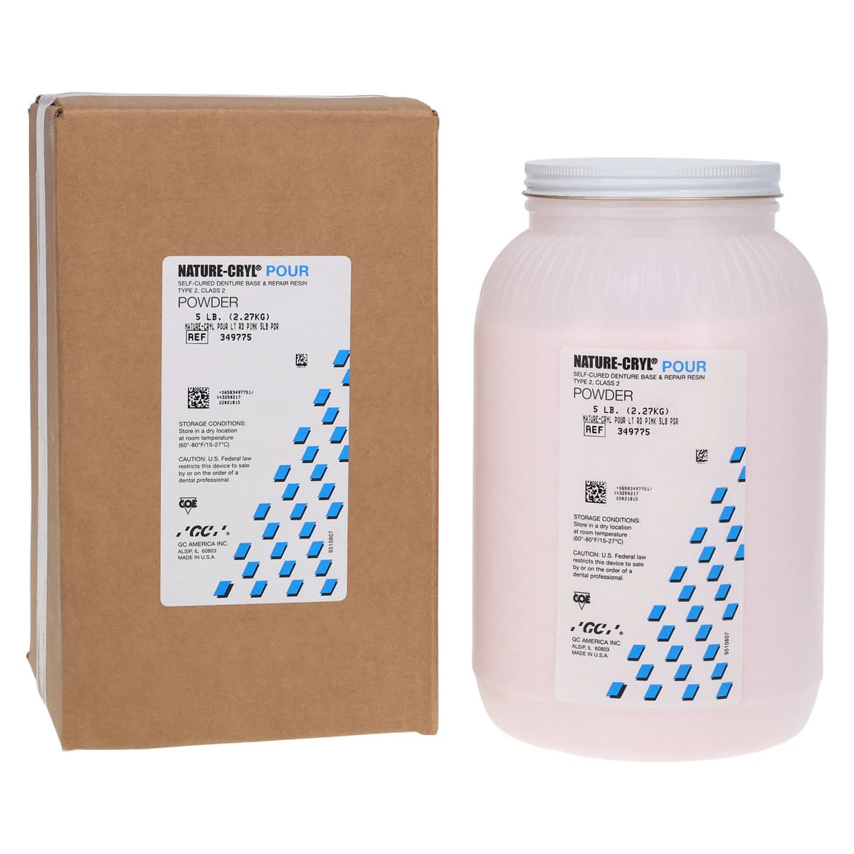 GC America NATURE-CRYL Pour Light Reddish Pink Powder, 5 lb, 349775 thumbnail 2
