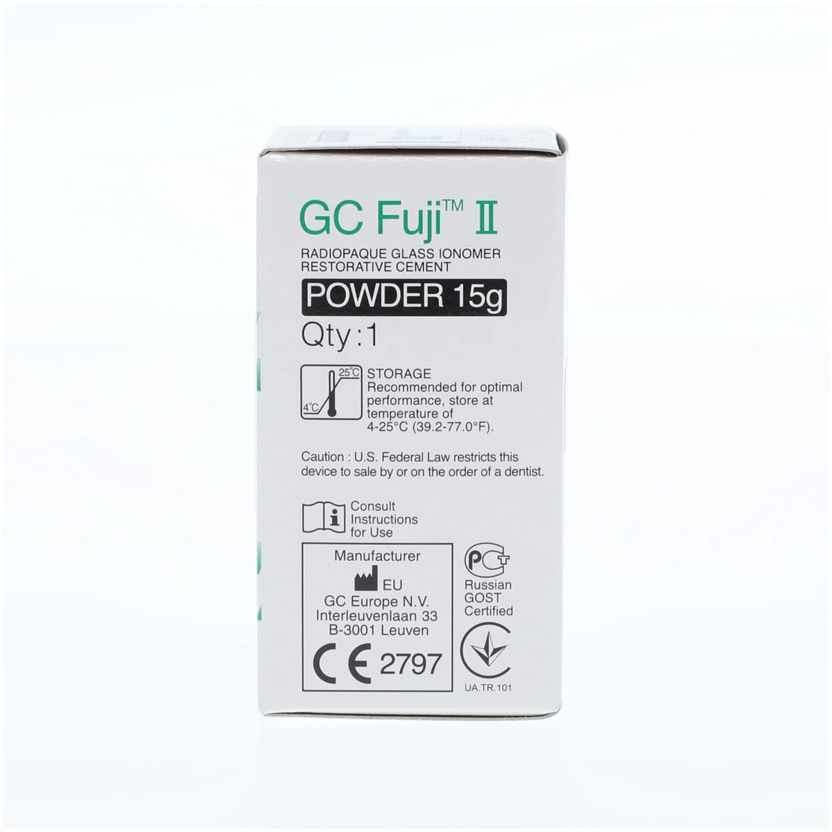 GC Fuji II Glass Ionomer Restorative Powder Refill, Shade #23 Dark Gray, 15g Bottle thumbnail 5
