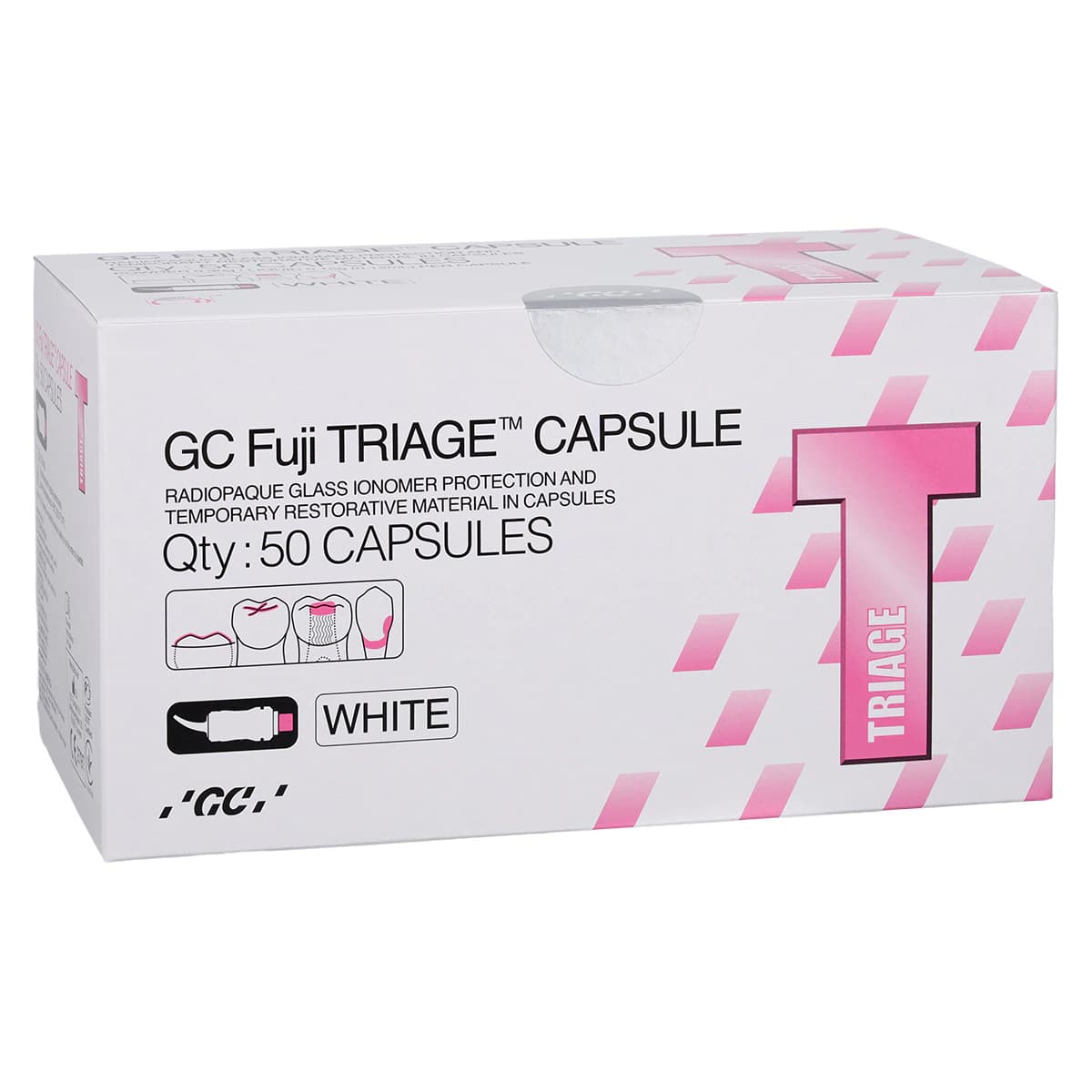 GC Fuji TRIAGE Glass Ionomer Sealant and Surface Protectant Capsules, White, 0.13 ml, 50/Box, 002269 - GC Fuji TRIAGE Capsules 50/Pack - Image 1