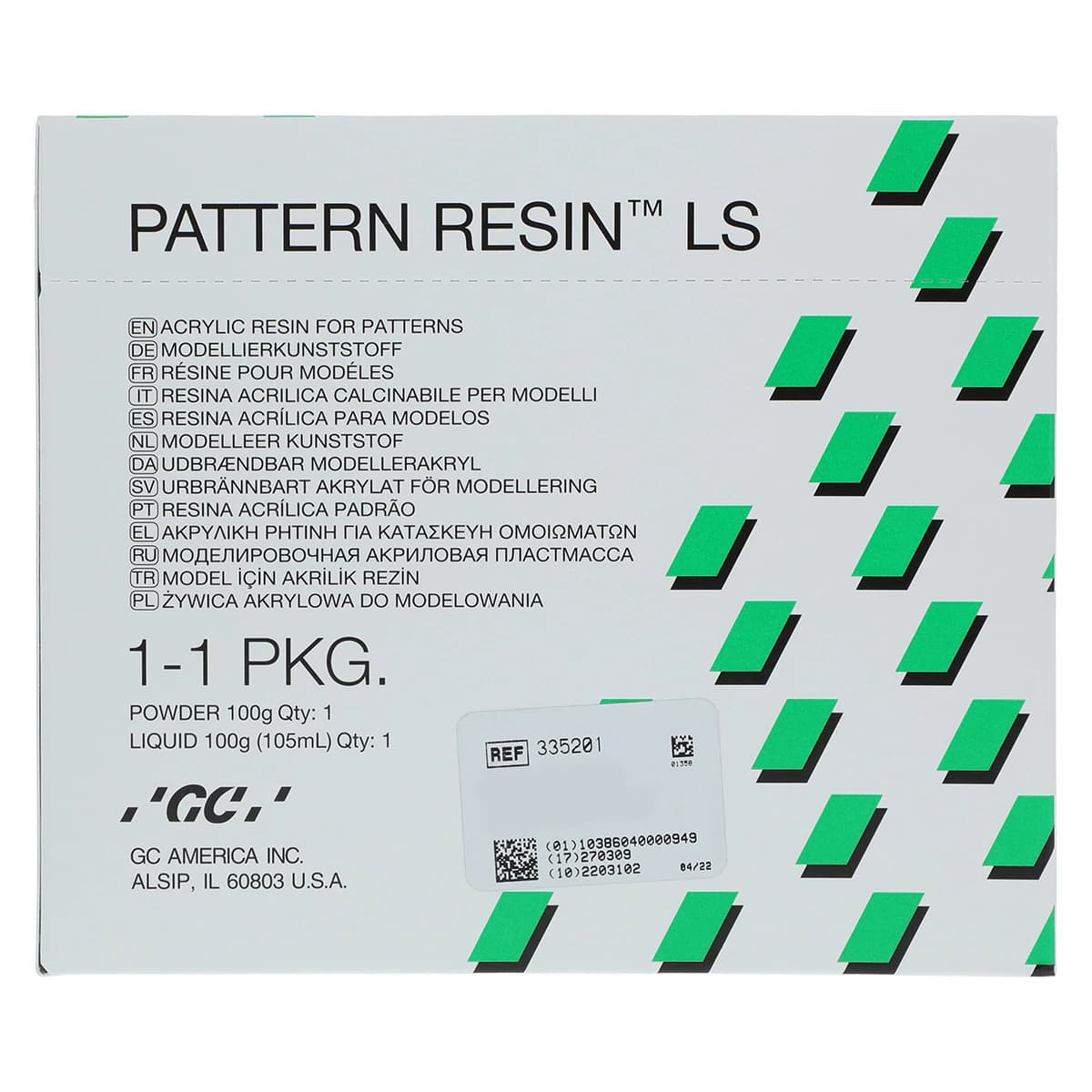 GC America Pattern Resin LS Self-Curing Acrylic Die Material, 1:1 Package (100 g Powder, 105 mL Liquid, Accessories), 335201 thumbnail 6