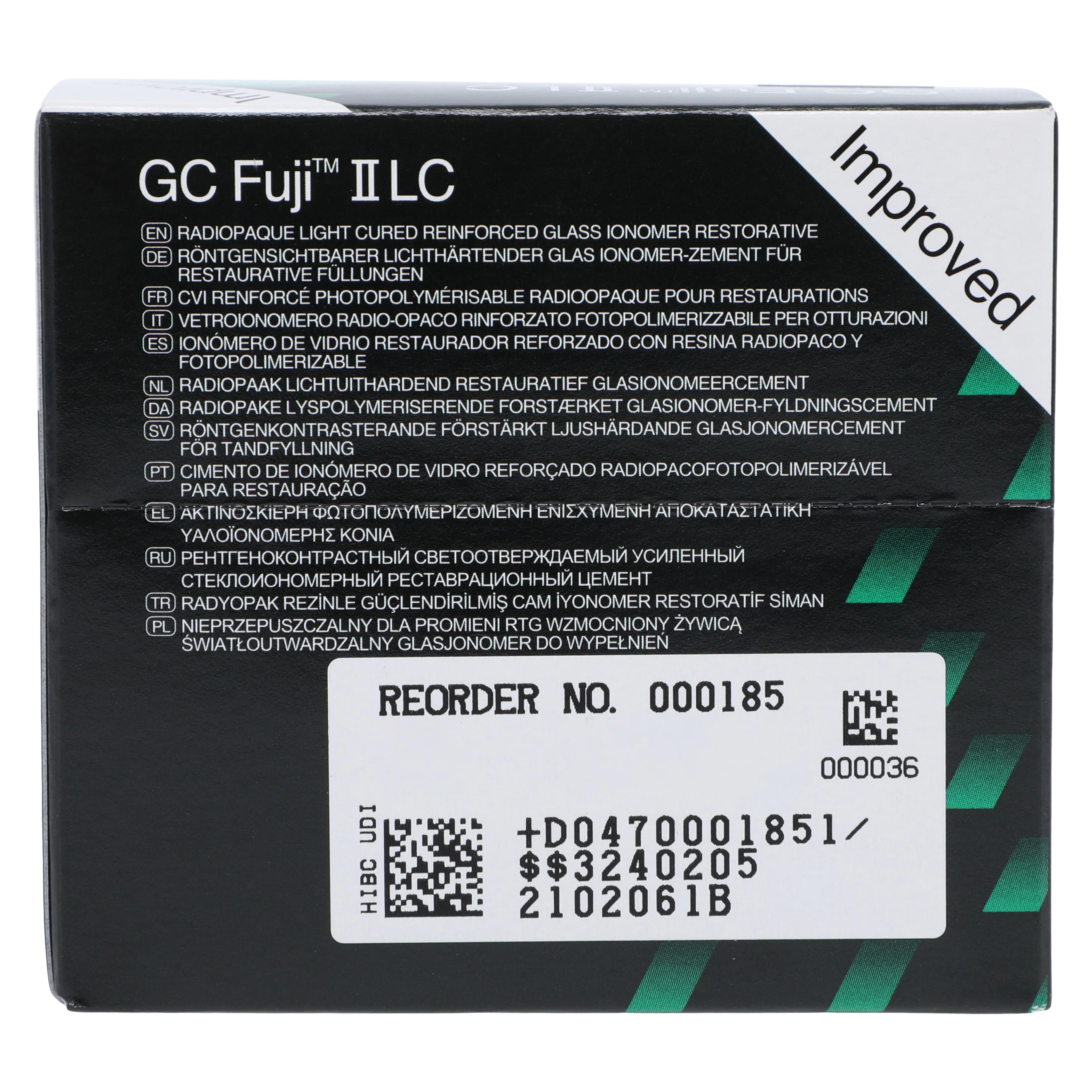 GC Fuji II LC Improved Light-Cure Resin-Reinforced Glass Ionomer Restorative, 1:1 Package, Shade A2, 15 g Powder / 6.8 ml Liquid, #000185 thumbnail 10
