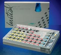 GC Initial LF Basic Set, Low-Fusing Ceramic Restoration System, 16 Powder Opaque, 16 Dentin, 4 Enamel, 3 INside Basic, 1 Clear Fluorescence, 2 Translucent, Glaze, INcisio, 50 mL Opaque Liquid, 25 mL Glaze Liquid, 50 mL Modelling Liquid - GC America - Initial LF - Basic Set - Image 1
