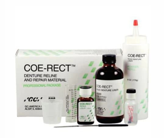 GC America COE-RECT Self-Curing Hard Denture Reline and Repair Powder, 6 oz Bottle, 343002 - COE-RECT Powder 6oz - Image 1