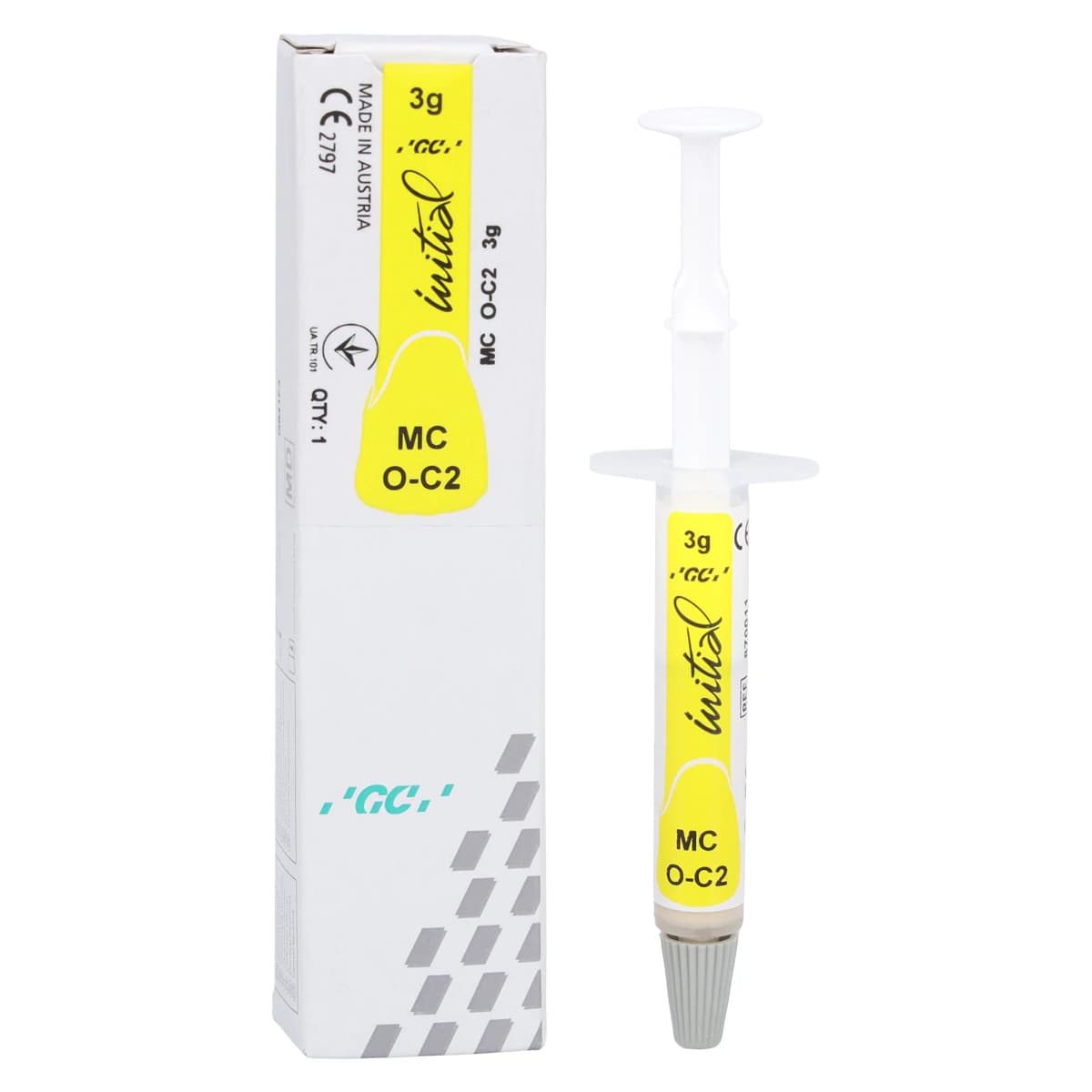 GC Initial MC Paste Opaque Ceramic, Shade OC2, 3 g Syringe/Jar Refill - GC Initial MC Paste Opaque Ceramic - Image 1