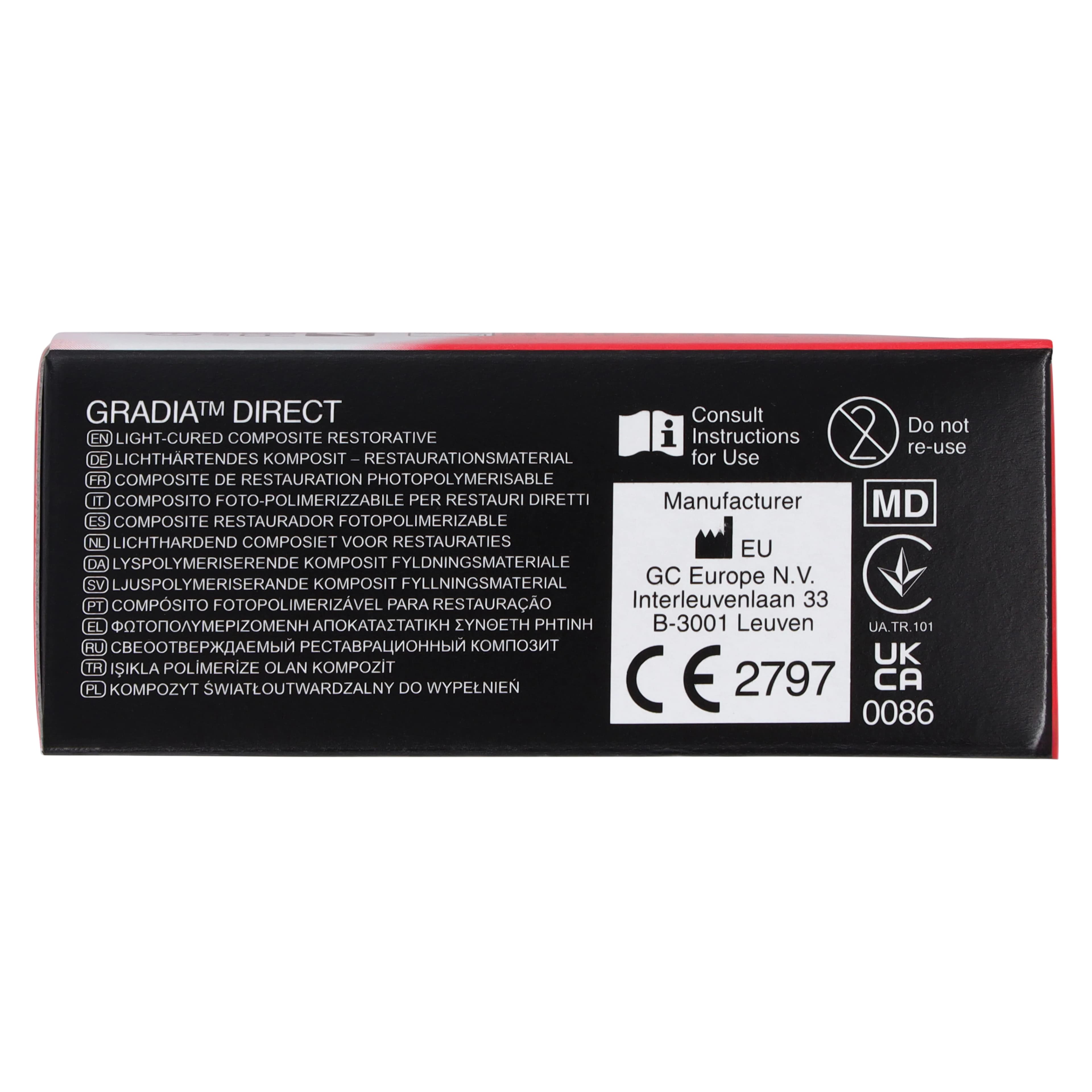GC America GraDia Direct Light-Cured Micro-Filled Hybrid Resin Composite Unitip Refill, Shade BW (Bleach White), 0.16 mL Tips, 10/Box, #001983 thumbnail 4