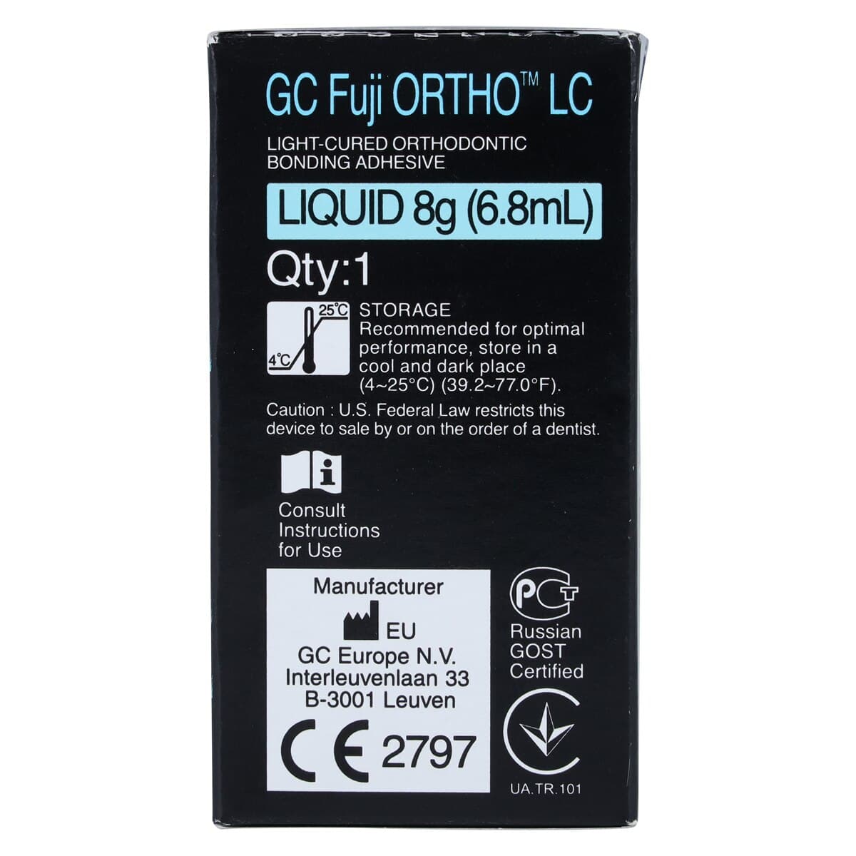 GC Fuji Ortho LC Light-Cured Resin Reinforced Glass Ionomer Orthodontic Cement Liquid Refill, 8 g (6.8 mL) Bottle, 439409/000030 thumbnail 6