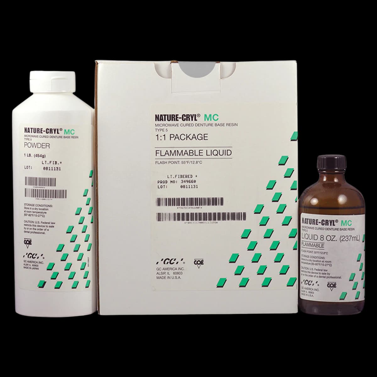 GC America Nature-Cryl MC Microwave Cured Denture Resin Liquid Refill, 8 oz - GC America - NATURE-CRYL MC Refill Packages - Refill Liquid (8 oz) - Image 1