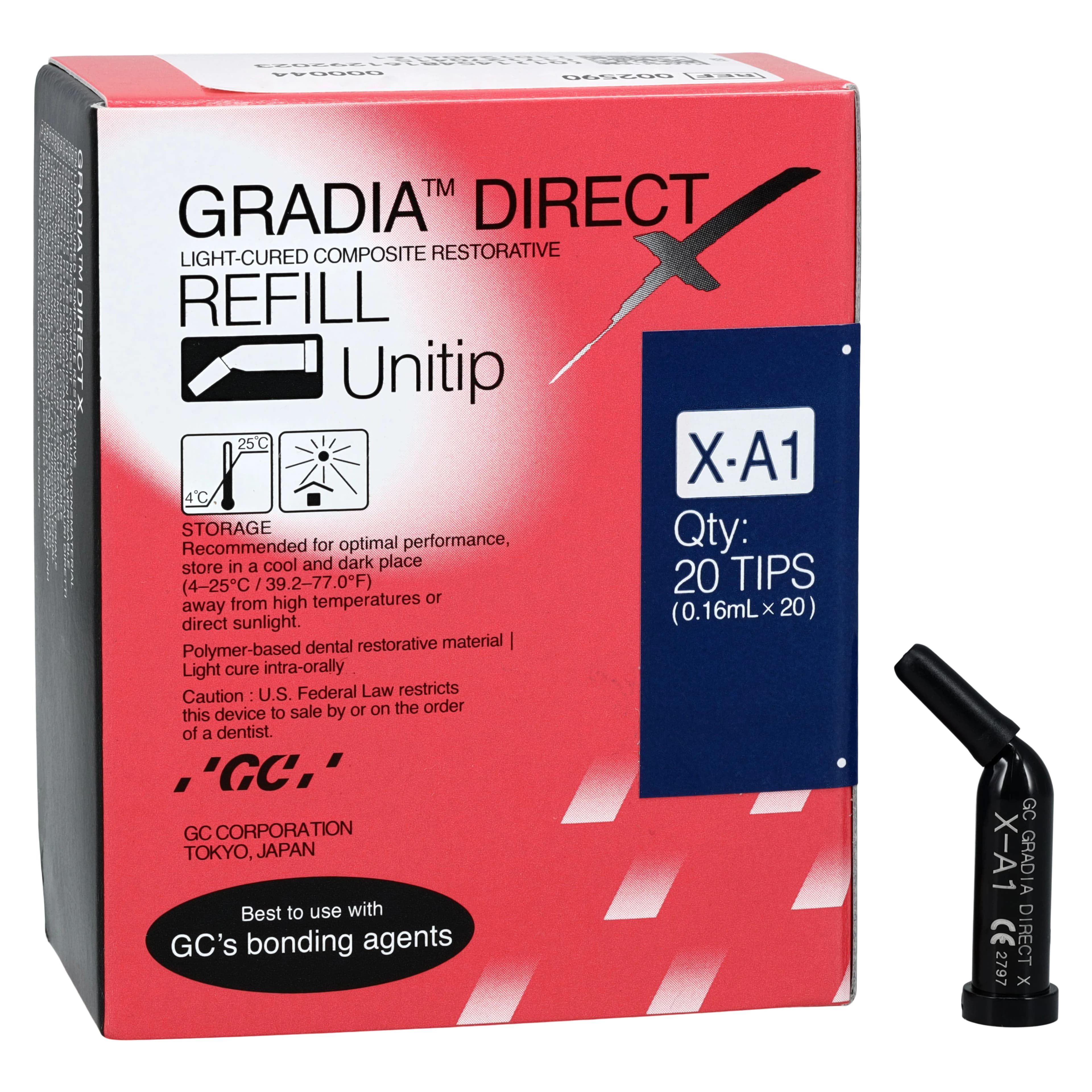 GC America Gradia Direct X Universal Composite Restorative, Unitip Refill, Shade X-A1, 0.16 mL (0.3 g), 20/Pk - GC America - GraDia Direct X Unitip - (Shade X-A1) - Image 1