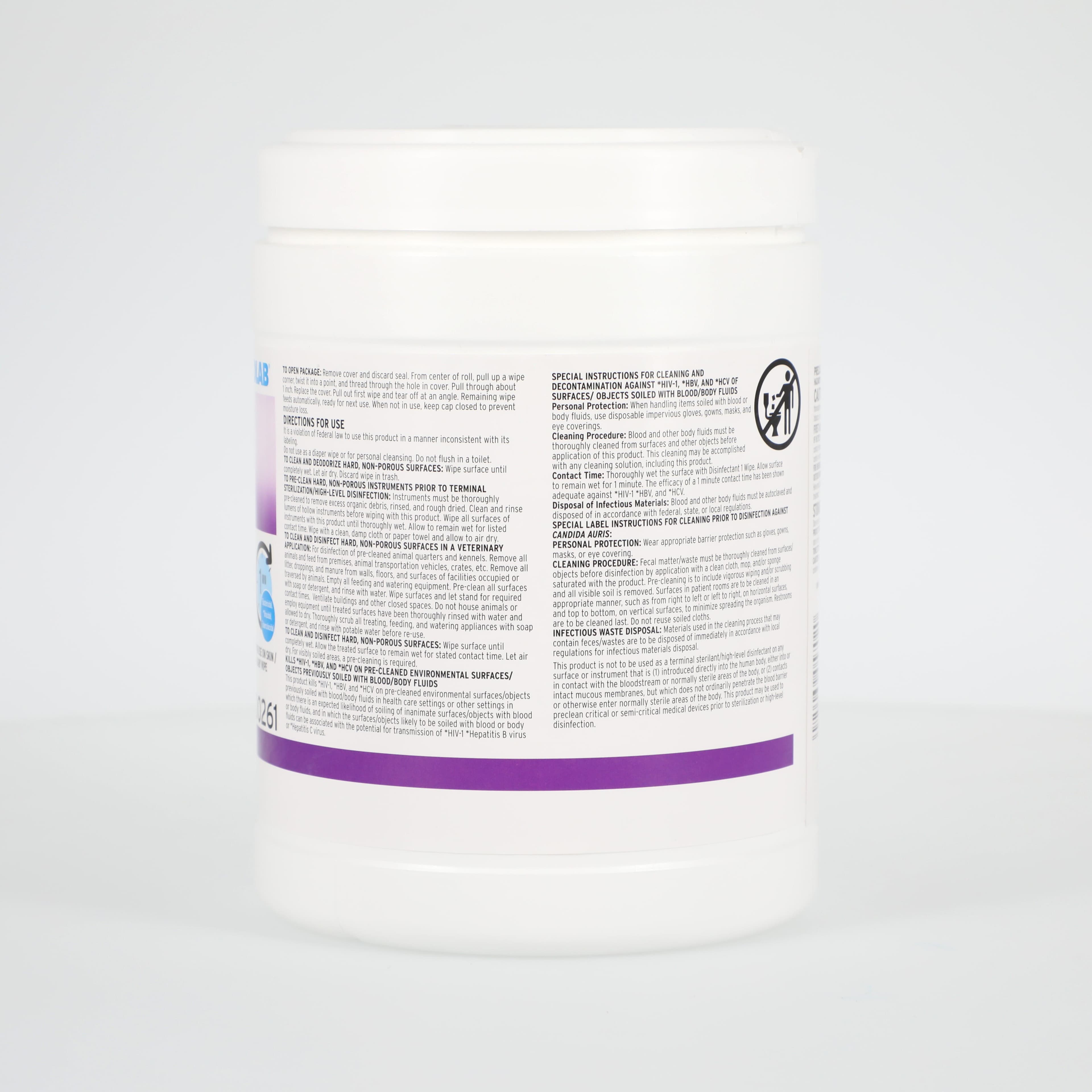 Ecolab Disinfectant 1 Surface Disinfectant Wipes, Standard Size (6 in x 6.75 in), 220/Canister thumbnail 4