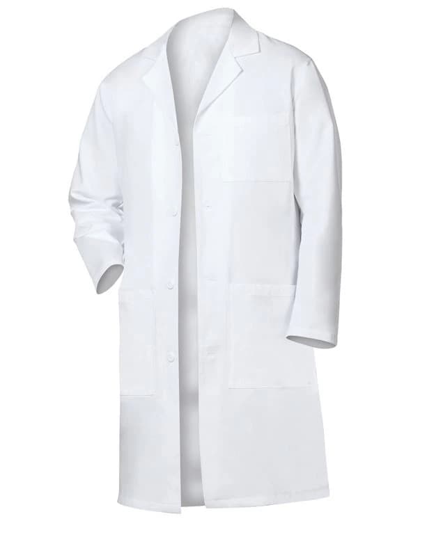 Fashion Seal Unisex Lab Coat, 41"L, 65/35 Polyester/Cotton, 3 Pockets, 3X Large, White - Lab Coat Unisex 41"L 65/35 - Image 1