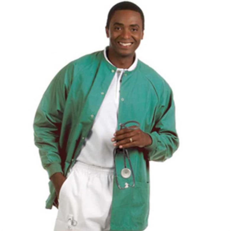 Fashion Seal Unisex Warm-Up Jacket, Jade Green, 2 Pockets, Size Small - Jacket Warm-Up Unisex 2 Pkt - Image 1