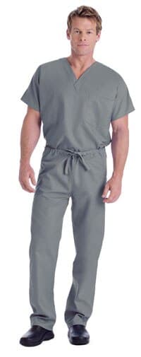 Landau Uniforms Scrub Top Reversible Unisex, 1 Pocket, V-Neck, X-Small, Steel Grey, 65% Polyester/35% Cotton, 7502 thumbnail 2