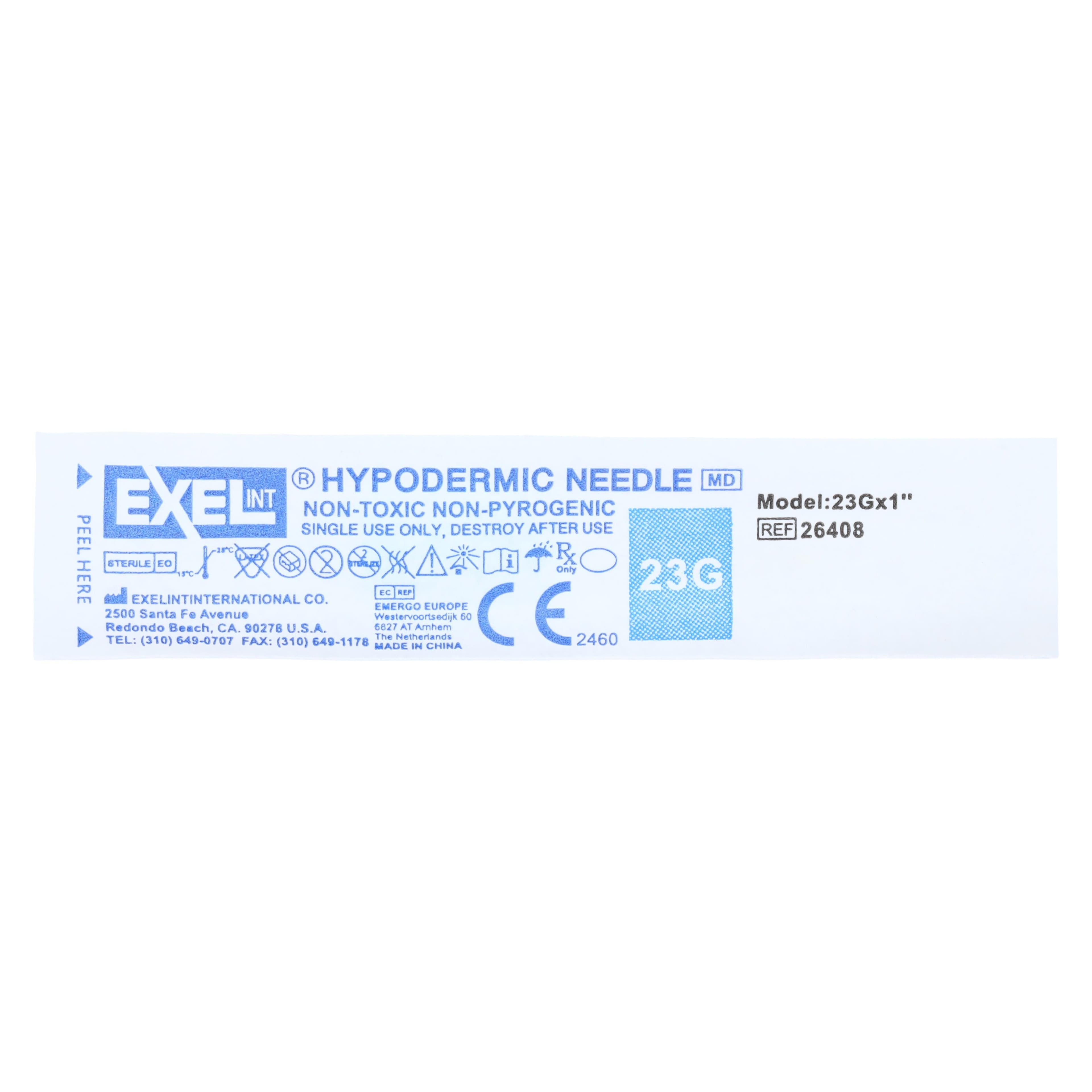 Exel Needle Disposable, Hypodermic, 23G x 1", Light Blue, Sterile, Non-Latex, 100/Box thumbnail 6