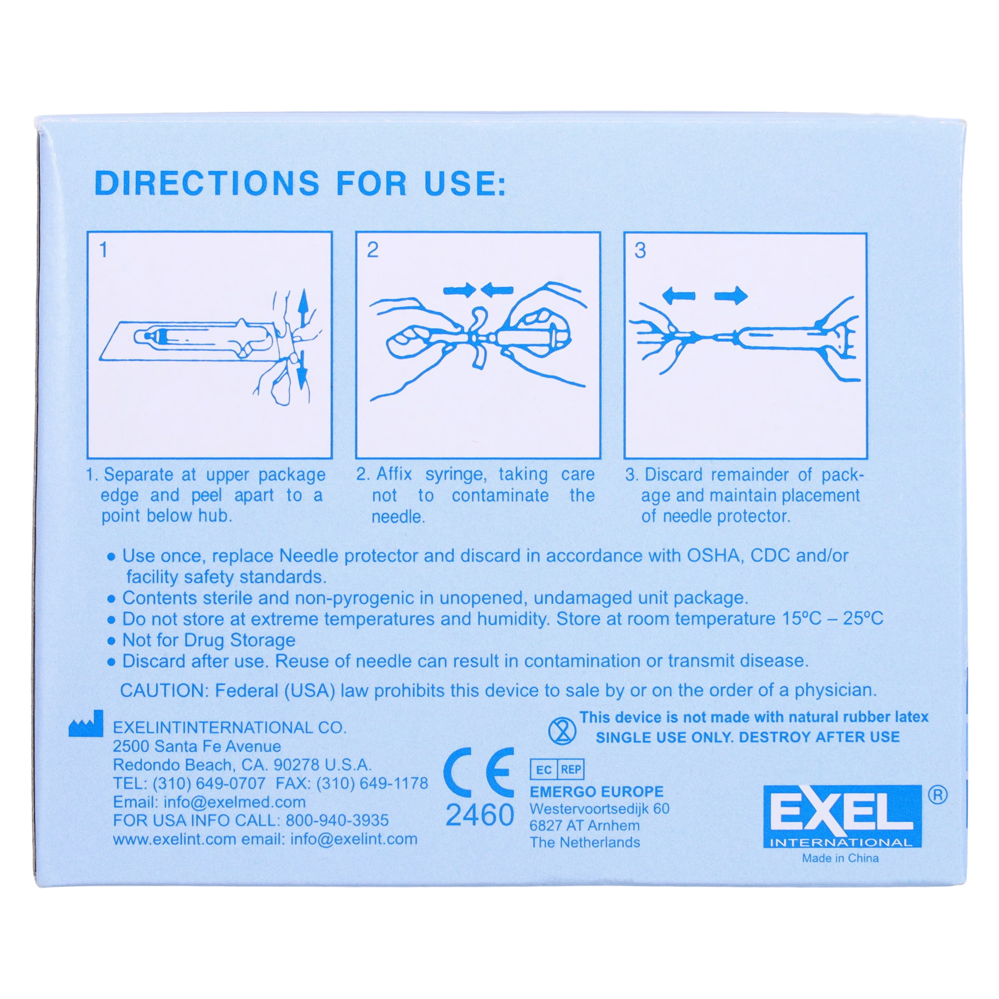 Exel Needle Disposable, Hypodermic, 23G x 1", Light Blue, Sterile, Non-Latex, 100/Box thumbnail 7