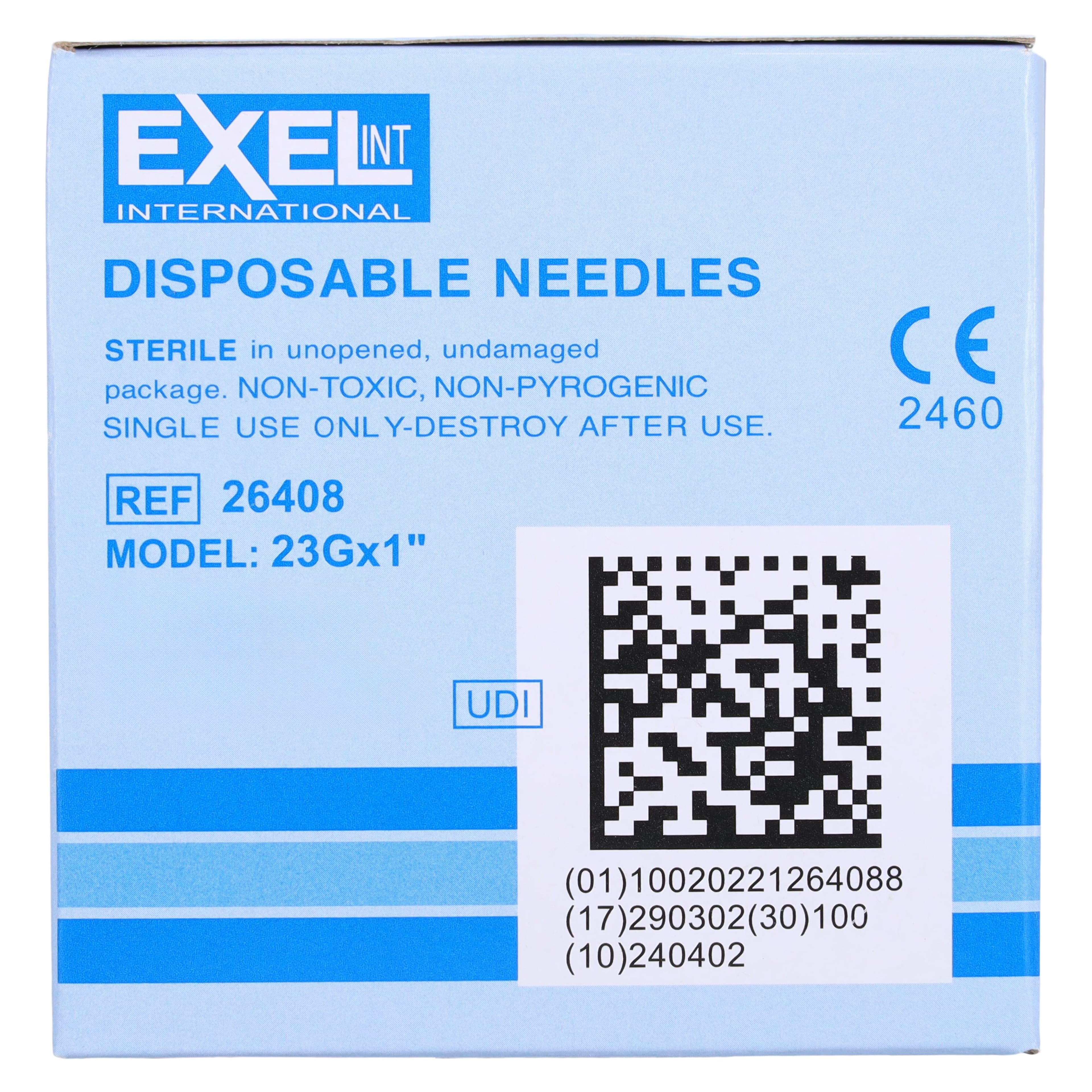 Exel Needle Disposable, Hypodermic, 23G x 1", Light Blue, Sterile, Non-Latex, 100/Box thumbnail 8