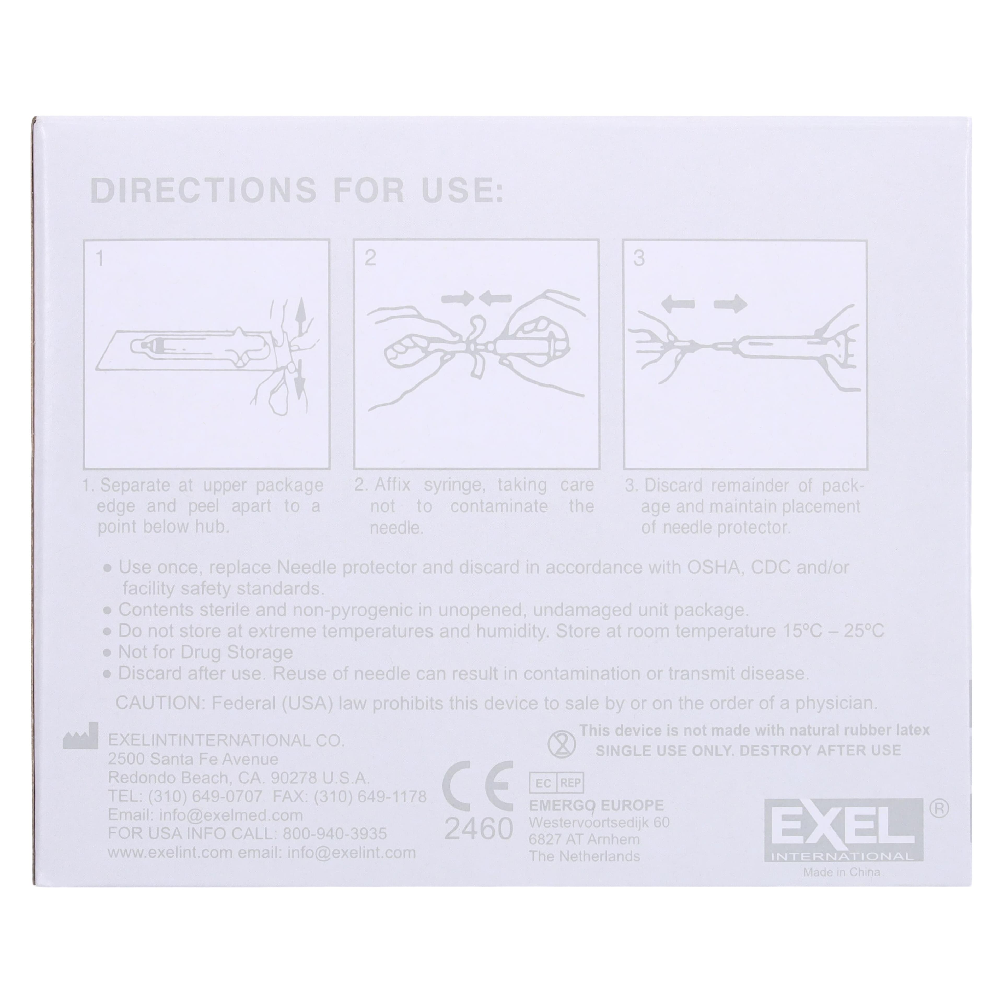 Exel Needle Disposable, Hypodermic, 27G x 1/2", Gray, Conventional Bevel, Sterile, Non-Latex, 100/Box thumbnail 7