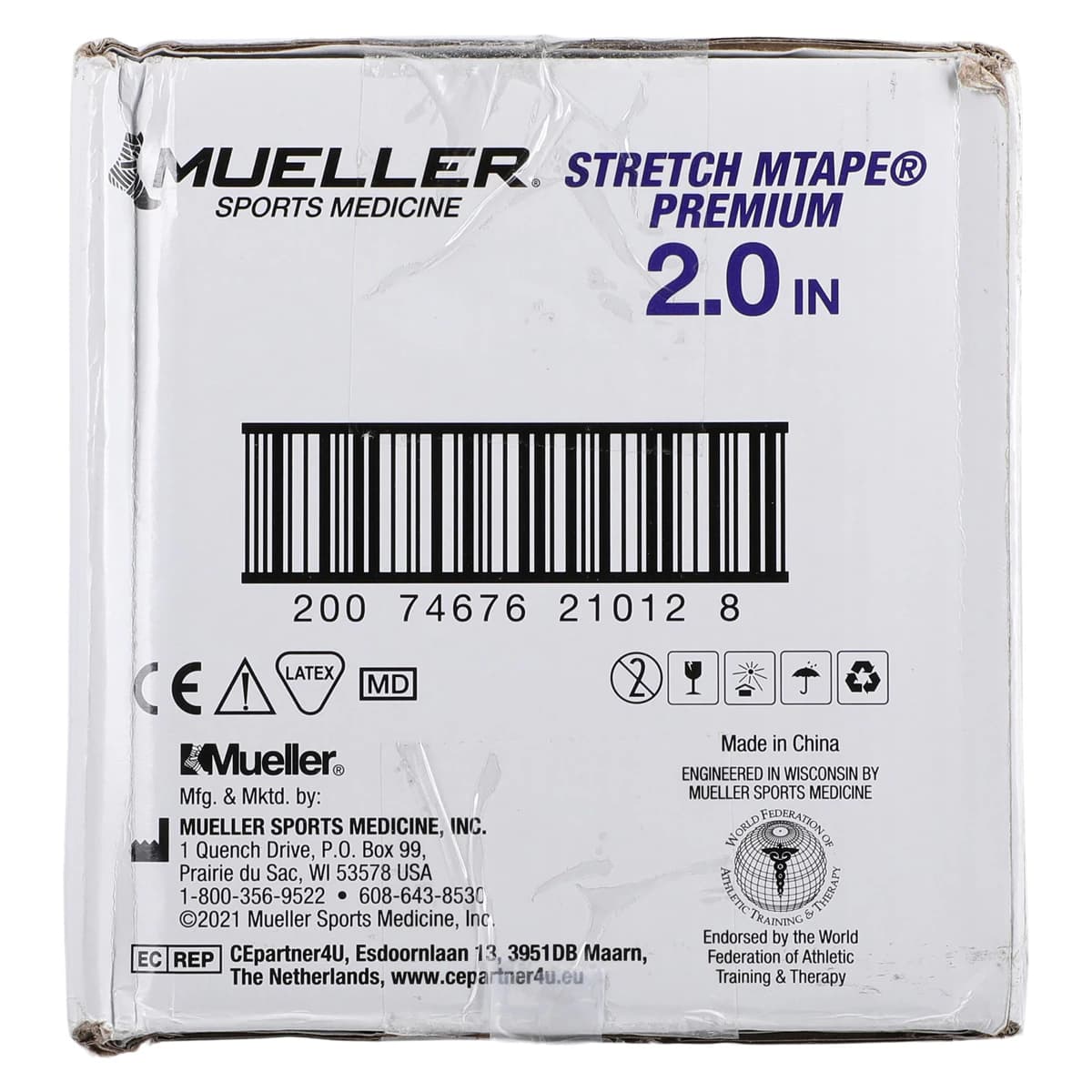Mueller M-Tape Premium Elastic Athletic Tape, 2" x 5 yd, White, Non-Sterile, 24/Case thumbnail 4