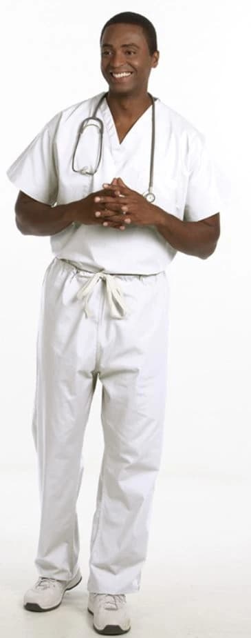Fashion Seal Unisex Reversible Scrub Pant, White, X-Large, 1 Pocket, 100% Cotton - Pants Scrub Unisex Rev White - Image 1