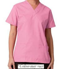 Fashion Seal Fashion Poplin Scrub Shirt, Women's, Pewter, Small, Pullover, 2 Pockets with Scissor Holder - Tunic Scrub Ladies Pewter - Image 1