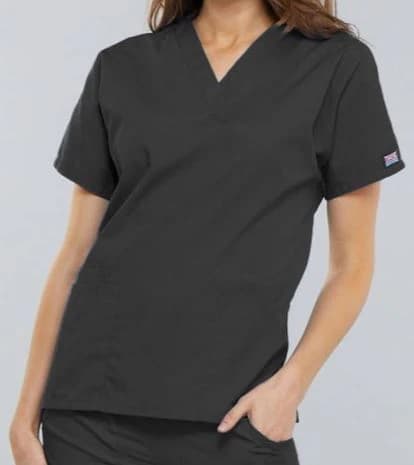 Cherokee Workwear 4700 Women's V-Neck Scrub Top, Pewter, 5X Large, Short Sleeve, 3 Pockets - Scrub Top Womens V-Neck 2Pkt - Image 1