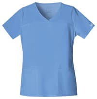 Cherokee Workwear Core Stretch Women's Scrub Top, V-Neck, Short Sleeves, Ceil Blue, X-Small, 4727 - Scrub Top Womens Core Stretch - Image 1