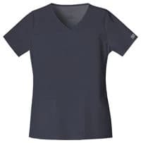 Cherokee Workwear Core Stretch Women's V-Neck Scrub Top, Pewter, X-Small, Style 4727 - Scrub Top Womens Core Stretch - Image 1