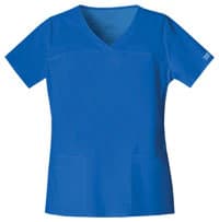 Cherokee Workwear Core Stretch Women's Scrub Top, V-Neck, Short Sleeves, Royal Blue, X-Small, 4727 - Scrub Top Womens Core Stretch - Image 1