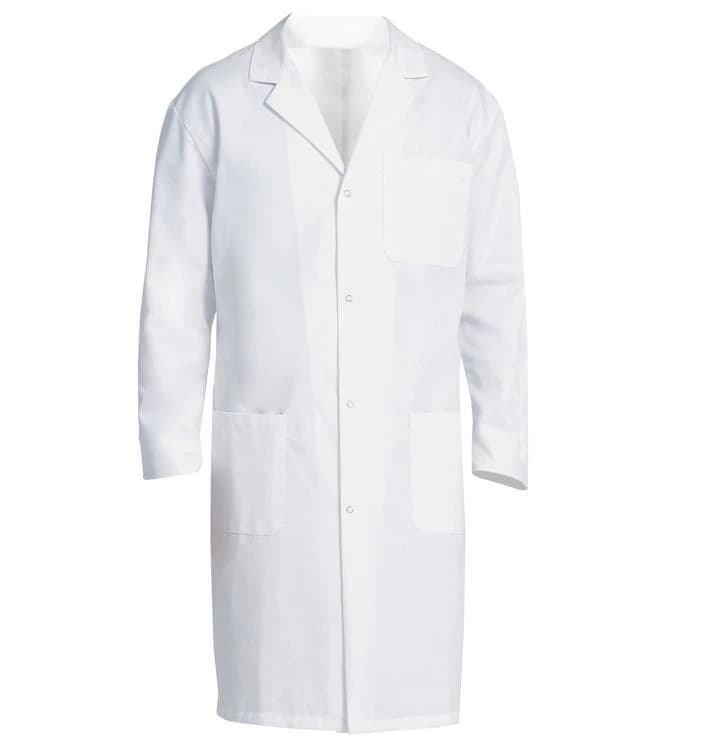 Fashion Seal Healthcare® Men's Knee Length Lab Coat, White, Medium, 41" Length, 3 Pockets, 80% Polyester/20% Cotton - Fashion Seal Healthcare® Men's Knee Length Lab Coat, White - Medium - Image 1
