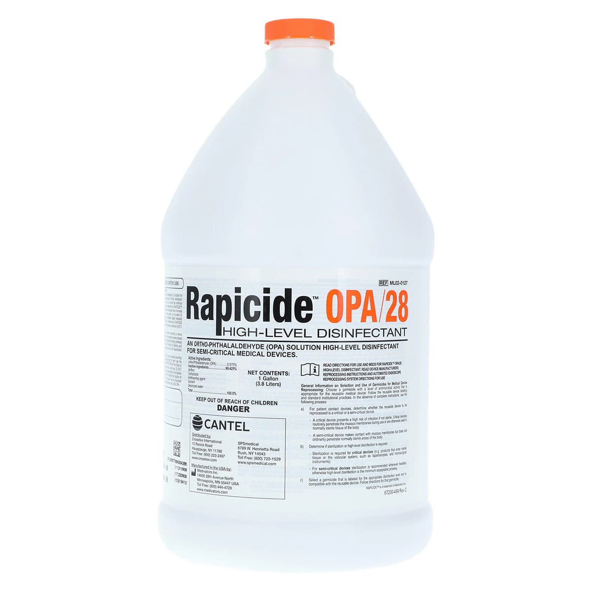Rapicide OPA/28 High-Level Disinfectant, 0.575% Ortho-Phthalaldehyde, Ready-to-Use, 1 Gallon Bottle, ML020127 - Rapicide OPA28 High Level Disinfectant 1/Ga - Image 1