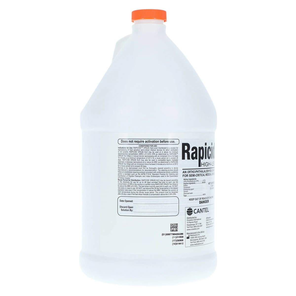 Rapicide OPA/28 High-Level Disinfectant, 0.575% Ortho-Phthalaldehyde, Ready-to-Use, 1 Gallon Bottle, ML020127 thumbnail 2
