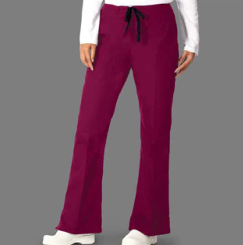 Fashion Seal Fashion Poplin Scrub Pant, Women's, Medium, Burgundy, 65% Polyester/35% Cotton, Flare Leg, 3 Pockets - Slacks Scrub Ladies Medium - Image 1
