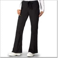 Fashion Seal Poplin Scrub Pant, Flare Leg, Women's Petite, Black, 2X Large, 3 Pockets, Reusable - Slacks Flare Ladies Petite Blk - Image 1