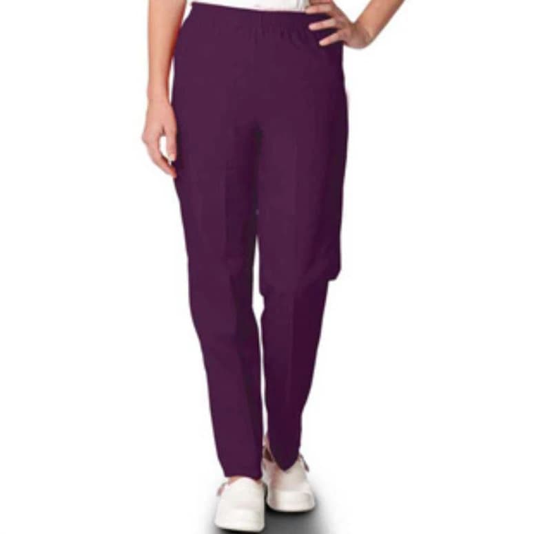 Fashion Seal Fashion Poplin Scrub Pant, Women's, Small, Eggplant, 65% Polyester / 35% Cotton - Slacks Scrub Ladies Eggplant - Image 1