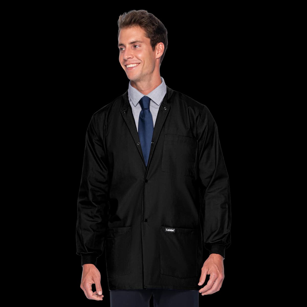Landau Uniforms Warm-Up Jacket, 5-Pocket, Black, 3X Large, Each - Jacket Warm-Up 5 Pkt - Image 1